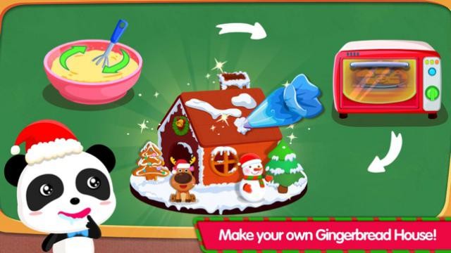 Xây dựng ngôi nhà bánh gừng của bạn trong game Merry Christmas của BabyBus