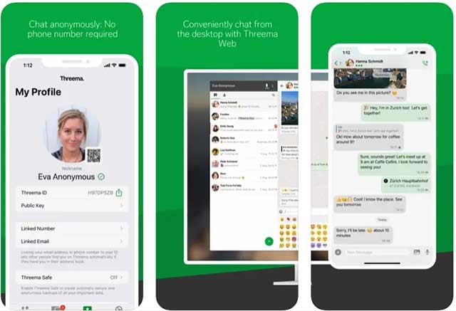 Threema app mã hóa đầu cuối tất cả thông tin liên lạc của bạn