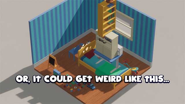 ... hoặc xếp chồng đồ đạo lên nhau để tạo ra những căn phòng độc đáo