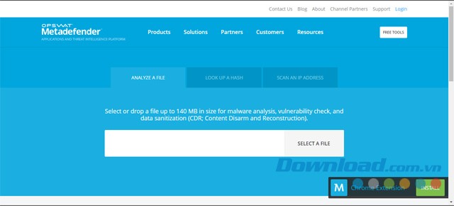 Phân tích tập tin bằng ứng dụng web Metadefender Cloud miễn phí