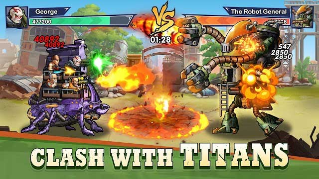 Đập tan kẻ thù to lớn trong trận đánh chiến lược của game Metal Clash