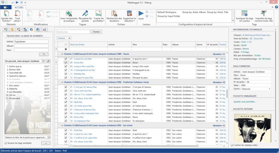 Giao diện MetatOGGer có bố cục rõ ràng