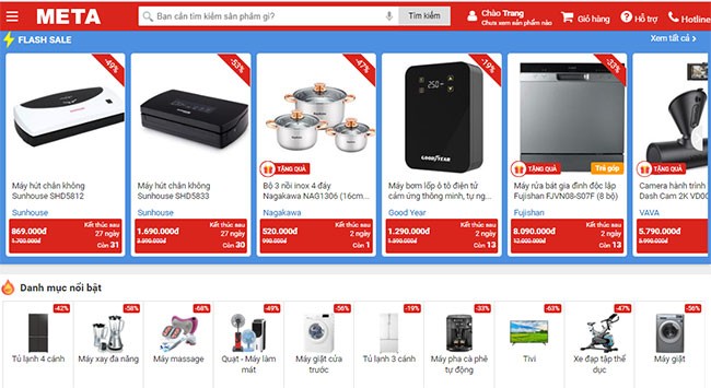 Giao diện Flash sale