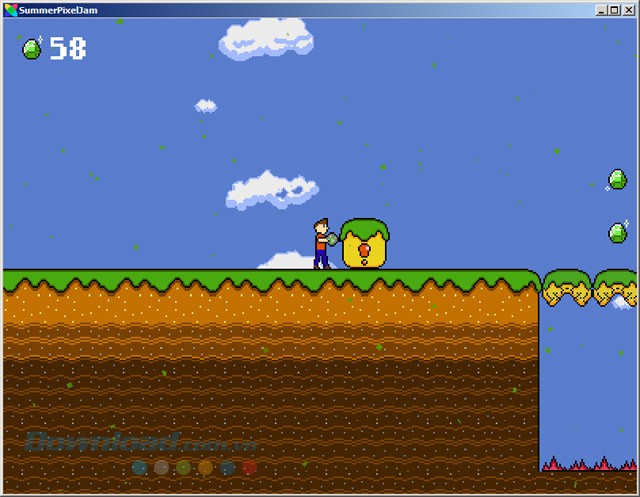 Đẩy chướng ngại vật trong game phiêu lưu đi cảnh Meteor Dave