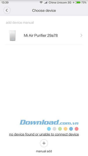 Giao diện sử dụng ứng dụng Mi Home trên Android