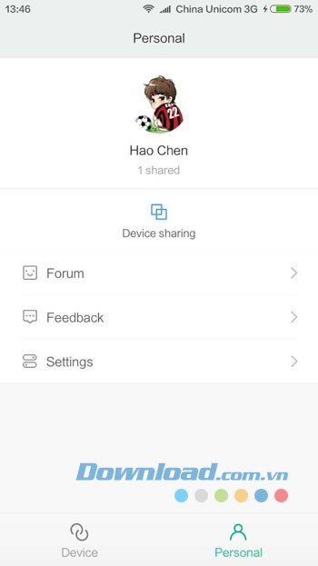Giao diện sử dụng ứng dụng Mi Home trên Android