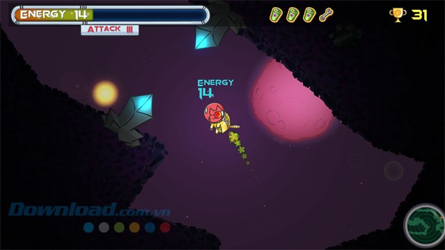 Điều khiển con mèo vượt qua nhiều chướng ngại vật trong game phiêu lưu đi cảnh Miaou Moon