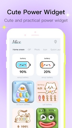 Widget pin siêu dễ thương