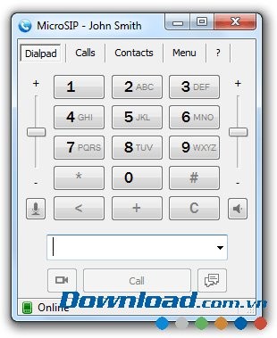 MicroSIP Lite với bàn phím