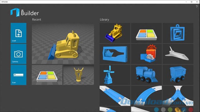 Giao diện ứng dụng Microsoft 3D Builder
