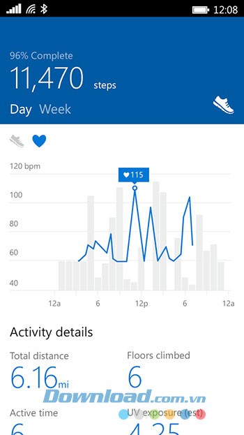 Thống kê số bước chân