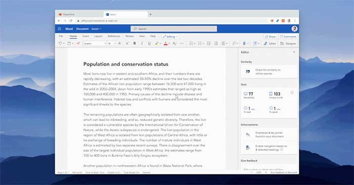 Microsoft Editor là tiện ích mở rộng hữu ích để chỉnh sửa word