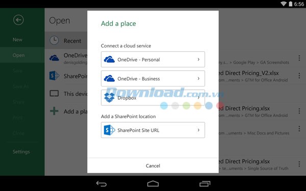 Microsoft Excel cho Android