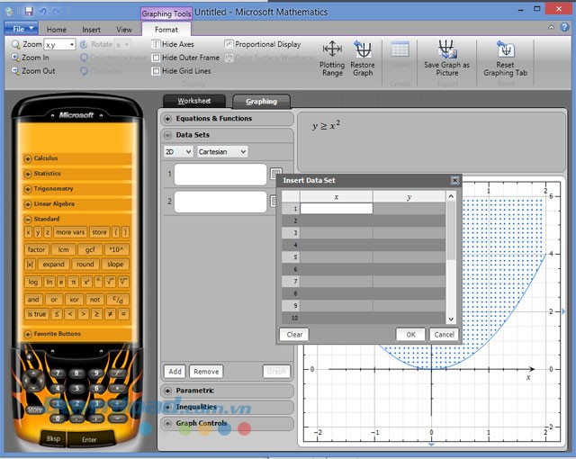 Thao tác với đồ thị trong phần mềm