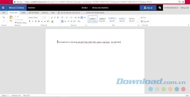 Kết nối với dịch vụ OneDrive