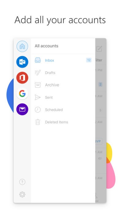 Menu thiết lập trên Microsoft Outlook cho iOS