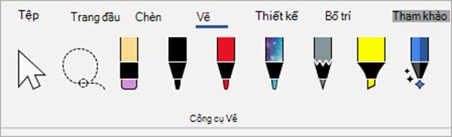 Có thể truy cập và thay đổi màu của tất cả các công cụ vẽ tay