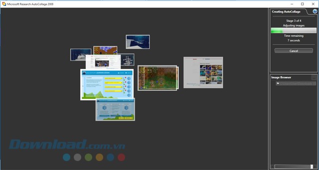 Lựa chọn thư mục chứa các ảnh cần ghép trong phần mềm hỗ trợ giảng dạy Microsoft Research AutoCollage 2008