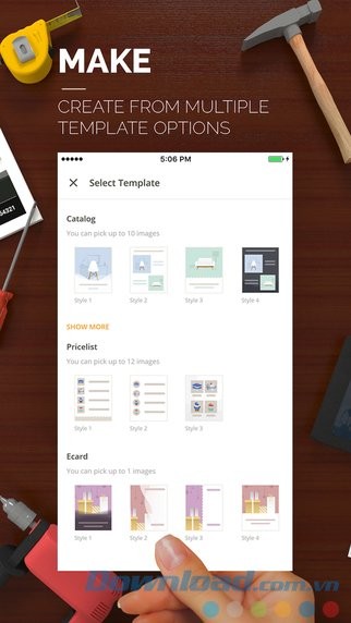 Chọn template có sẵn