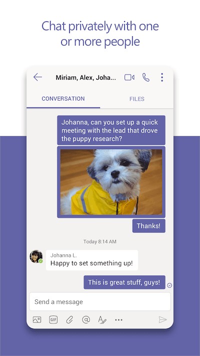 Microsoft Teams hỗ trợ chat nhóm