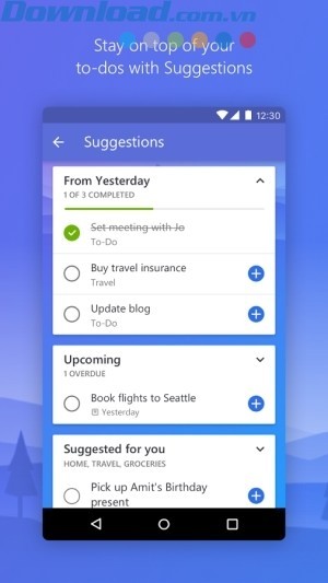 Tính năng nhắc nhở thông minh