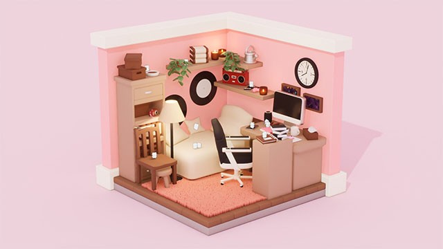 Thoải mái sắp xếp đồ đạc, xoay và tùy chỉnh để có không gian ảo ấm cúng của riêng mình