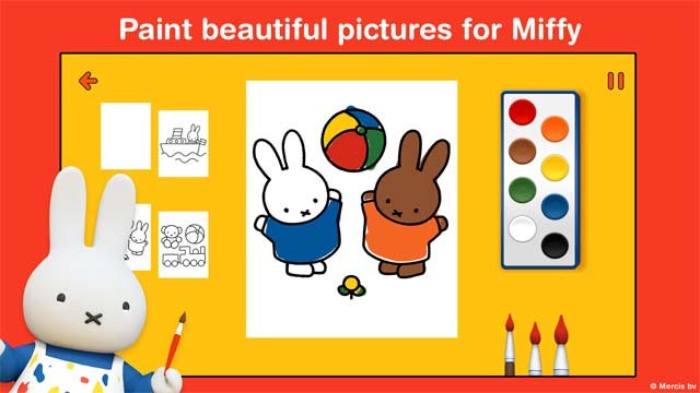 Vẽ tranh và tô màu với thỏ trắng Miffy