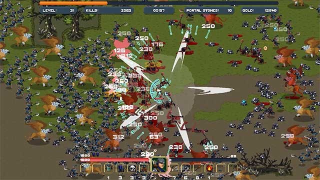 Lối chơi của Might'n Mow'em game pha trộn giữa sinh tồn hành động với MMORPG cổ điển