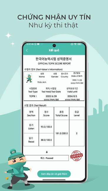 Cấp chứng nhận uy tín