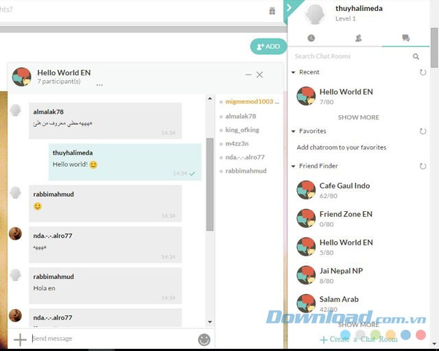 Chat nhóm với bạn bè trên toàn thế giới
