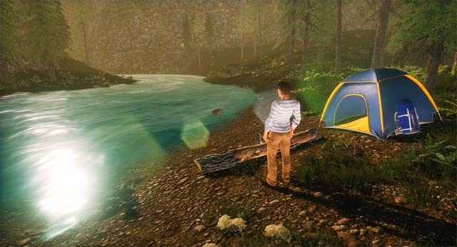 Rất nhiều hoạt động để bạn làm trong Mike Goes On Hike như dựng lều, đốt lửa...