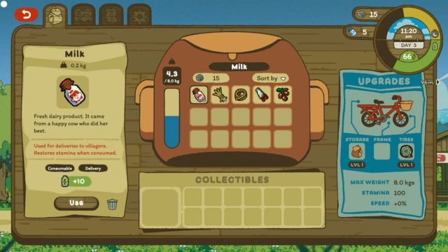 Thu thập và quản lý tài nguyên trong Milki Delivery game