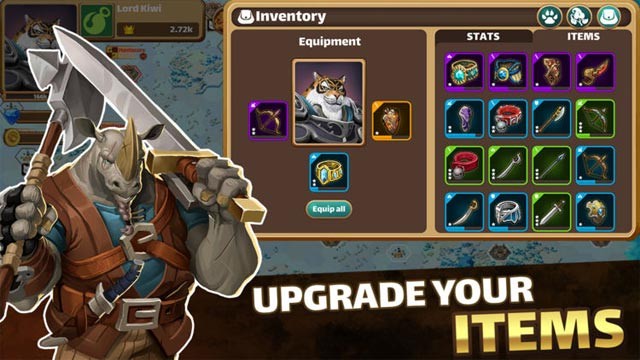 Nâng cấp vật dụng để tăng cường sức mạnh cho nhân vật