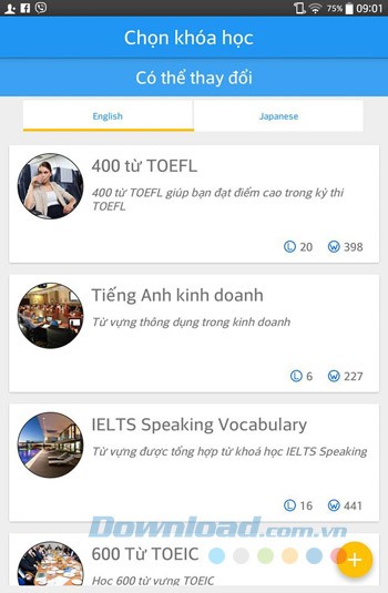 Chọn khóa học tiếng Anh