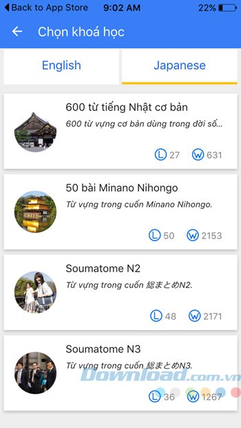 Chọn khóa học tiếng Nhật