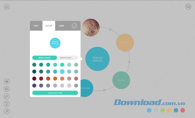 Chọn màu sắc cho các hành tinh