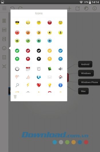Kho biểu tượng của Mindomo