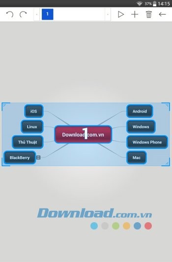 Giao diện trình chiếu của Mindomo