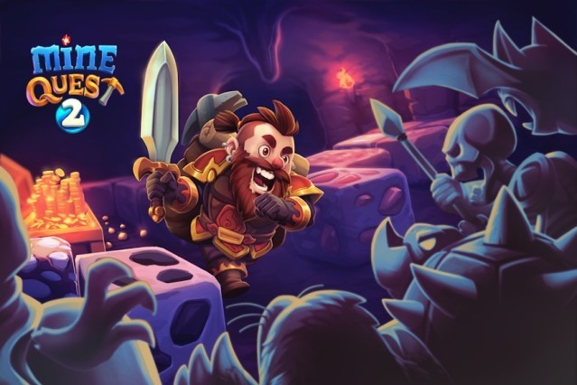 Chiến đấu với quái vật và khai thác mỏ kho báu trong game Mine Quest 2