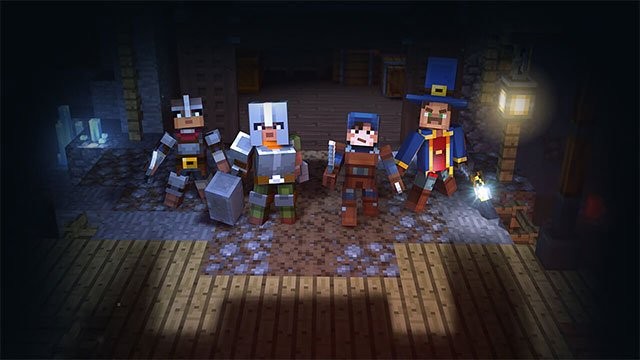 Đấu solo hoặc tổ đội 4 người trong Minecraft Dungeon