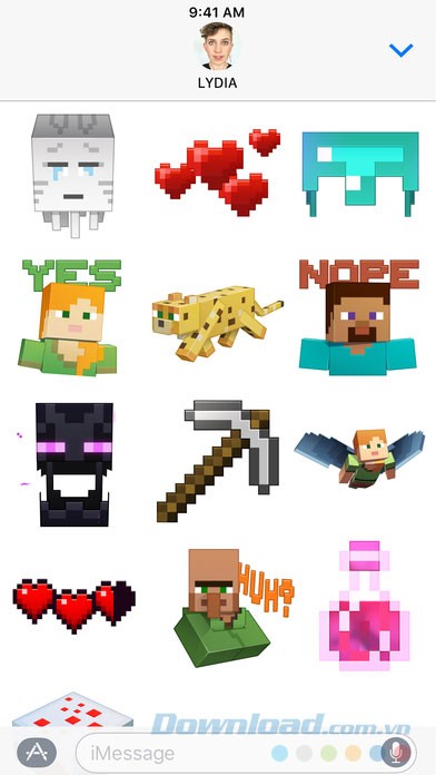 Sticker nhân vật trong Minecraft