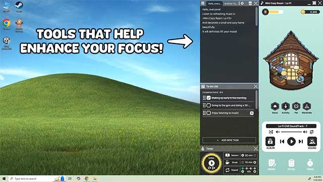 Mini Cozy Room: Lofi là một trò chơi mô phỏng hấp dẫn trên desktop