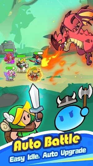 Mini Knight có tính năng tự động chiến đấu, chơi game dễ dàng, tự động lên cấp