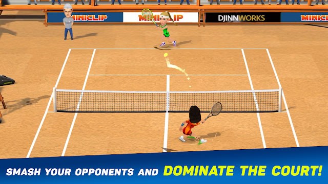 Thực hiện những cú đập bóng uy lực và thống trị trận đấu quần vợt trong game Mini Tennis: Perfect Smash