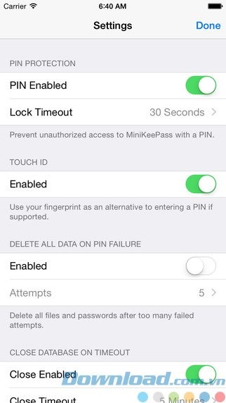 Thiết lập ứng dụng