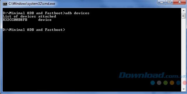 Cửa sổ lệnh Minimal ADB and Fastboot