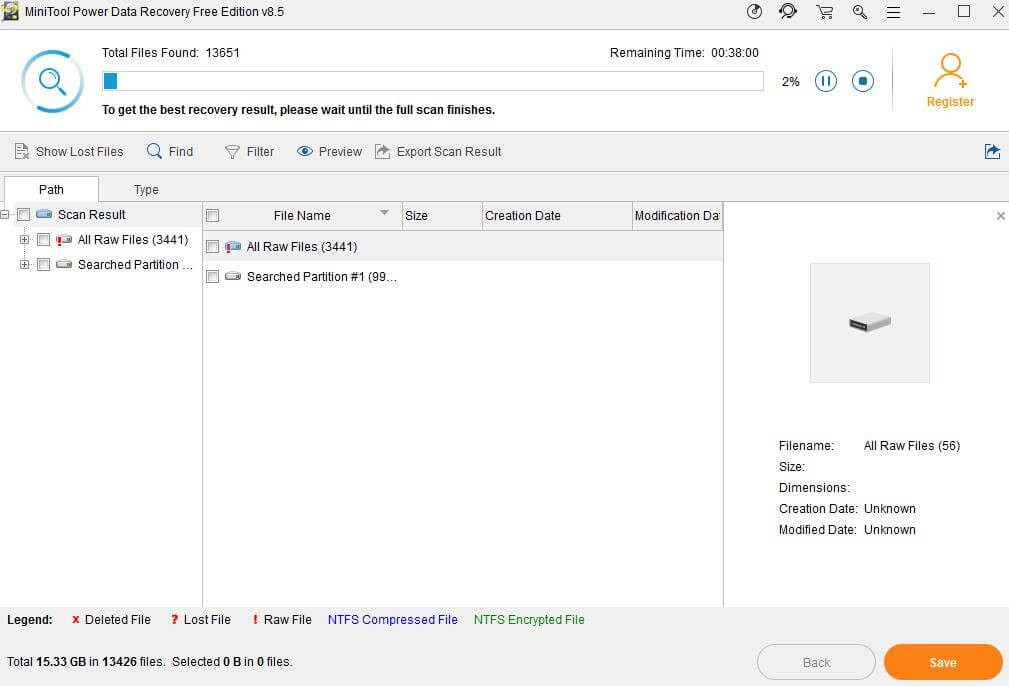 MiniTool Power Data Recovery quét ổ đĩa