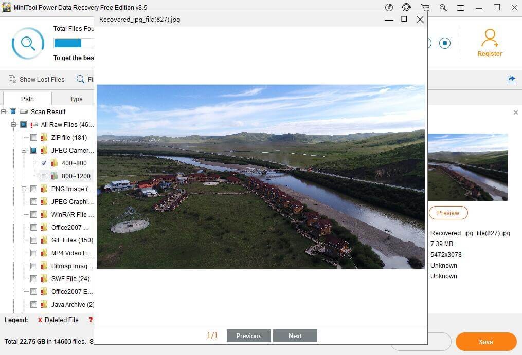 lấy lại dữ liệu bằng MiniTool Power Data Recovery