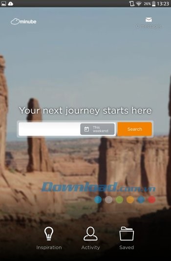 Giao diện ứng dụng Minube