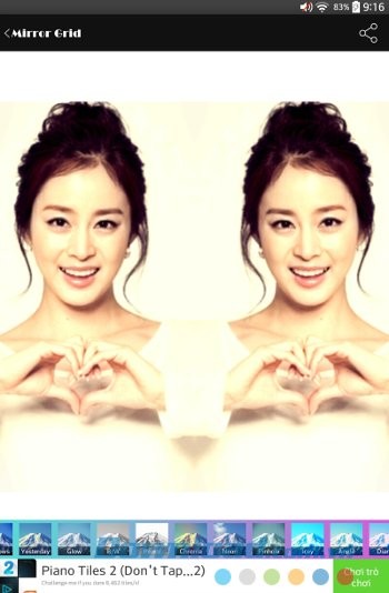 Mirror Grid cung cấp nhiều bộ lọc màu